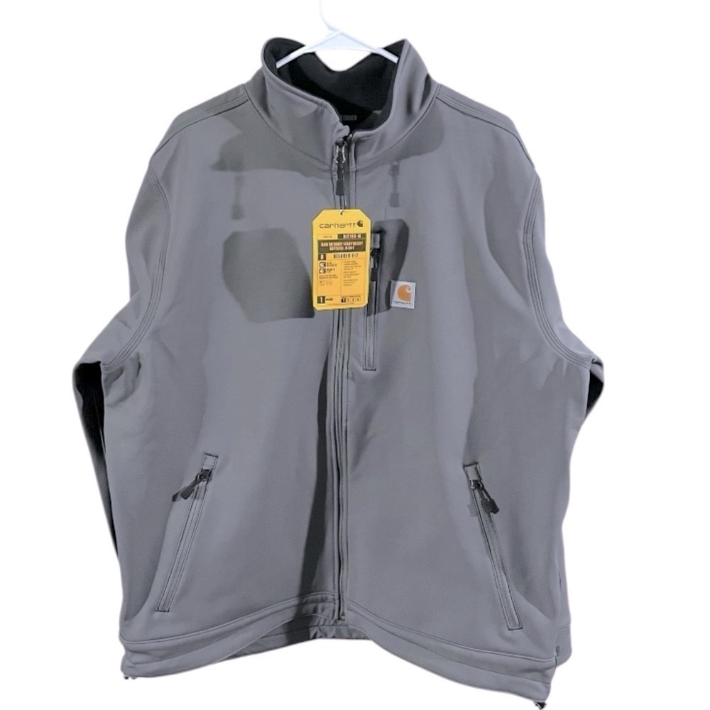 NWT Carhartt Men's Rain Defender Relax Fit Heavyweight Softshell Jacket Charcoal - Picture 9 of 15